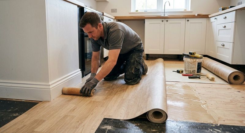 Sheet Linoleum Installation in Acton, MA